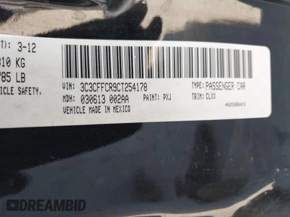 ✅ 2012 FIAT 500 Lounge • VIN: 3C3CFFCR9CT254178 • Лот: 43223818. Опубликован ранее на IAAI с пробегом 152 046 миль. Бесплатный доступ к архиву аукционных продаж из США и подробный отчёт об истории автомобиля на DreamBid. Изображение 9.