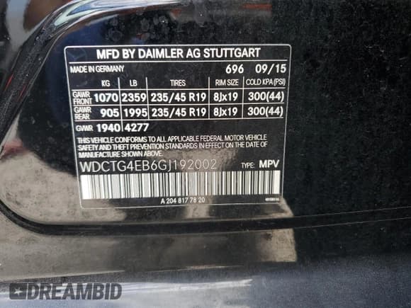 ✅ 2016 Mercedes-Benz GLA 250 • VIN: WDCTG4EB6GJ192002 • Lot: 76671734. Listed on Copart with 89,393 mi. Free auction sales archive from the USA and detailed vehicle history report at DreamBid. Image 14.