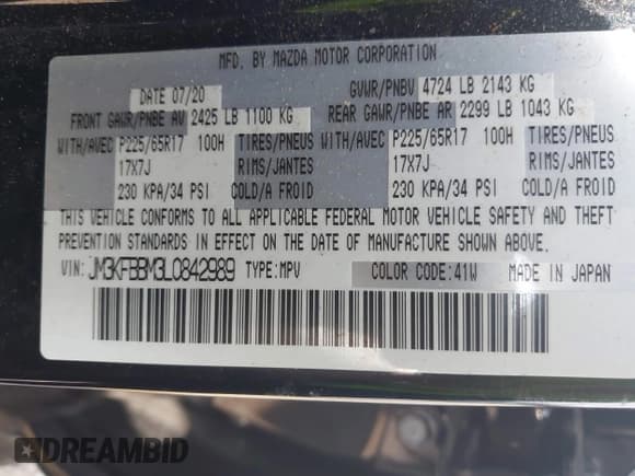 ✅ 2020 Mazda CX-5 Sport • VIN: JM3KFBBM3L0842989 • Лот: 42700948. Опубликован ранее на IAAI с пробегом 58 122 миль. Бесплатный доступ к архиву аукционных продаж из США и подробный отчёт об истории автомобиля на DreamBid. Изображение 9.