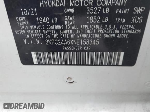 ✅ 2022 Hyundai Accent SE • VIN: 3KPC24A6XNE158345 • Lot: 43674483. Wystawiony na IAAI z przebiegiem 40 347 mil. Bezpłatny archiwum sprzedaży aukcyjnych z USA i szczegółowy raport historii pojazdu na DreamBid. Zdjęcie 9.