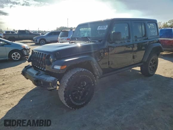 ✅ 2022 Jeep Wrangler Unlimited Sport S • VIN: 1C4HJXDG3NW164671 • Лот: 96109525. Опубликован ранее на Copart с пробегом 55 237 миль. Бесплатный доступ к архиву аукционных продаж из США и подробный отчёт об истории автомобиля на DreamBid. Изображение 1.