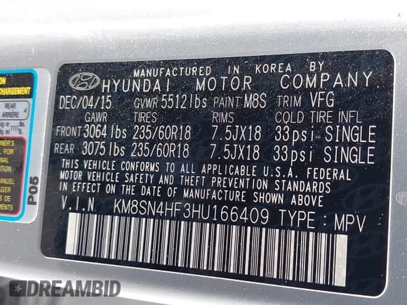 ✅ 2017 Hyundai Santa Fe SE • VIN: KM8SN4HF3HU166409 • Лот: 42610563. Опубликован ранее на IAAI с пробегом 151 143 миль. Бесплатный доступ к архиву аукционных продаж из США и подробный отчёт об истории автомобиля на DreamBid. Изображение 9.