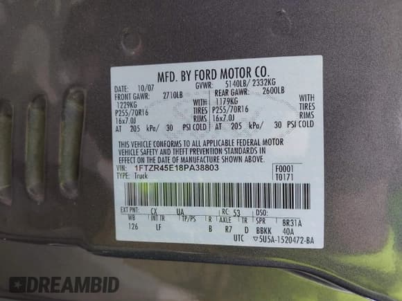 ✅ 2008 Ford Ranger XLT • VIN: 1FTZR45E18PA38803 • Lot: 41865182. Wystawiony na IAAI z przebiegiem Nie podano. Bezpłatny archiwum sprzedaży aukcyjnych z USA i szczegółowy raport historii pojazdu na DreamBid. Zdjęcie 9.