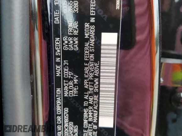 ✅ 2022 Volvo XC90 Momentum • VIN: YV4102CK3N1805700 • Lot: 82303984. Listed on Copart with 31,877 mi. Free auction sales archive from the USA and detailed vehicle history report at DreamBid. Image 13.