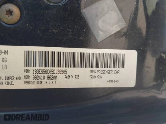 ✅ 2005 Dodge Neon SXT • VIN: 1B3ES56C05D136905 • Lot: 42793202. Wystawiony na IAAI z przebiegiem 75 502 mil mil. Skorzystaj z bezpłatnego archiwum sprzedaży aukcyjnych z USA i zobacz szczegółowy raport historii pojazdu na DreamBid. Zdjęcie 9.