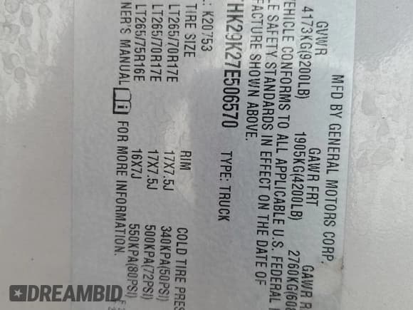 ✅ 2007 GMC Sierra 2500HD SLE2 • VIN: 1GTHK29K27E506570 • Lot: 69959885. Listed on Copart with 189,703 mi. Free auction sales archive from the USA and detailed vehicle history report at DreamBid. Image 12.