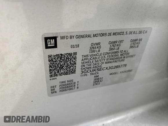 ✅ 2018 Chevrolet Silverado 1500 LTZ • VIN: 3GCUKSECXJG285779 • Lot: 56300025. Wystawiony na Copart z przebiegiem 102 316 mil. Bezpłatny archiwum sprzedaży aukcyjnych z USA i szczegółowy raport historii pojazdu na DreamBid. Zdjęcie 12.