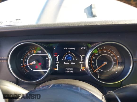 ✅ 2023 Jeep Gladiator Overland • VIN: 1C6HJTFG9PL550321 • Lot: 43596513. Listed on IAAI with 53,363 mi. Free auction sales archive from the USA and detailed vehicle history report at DreamBid. Image 7.