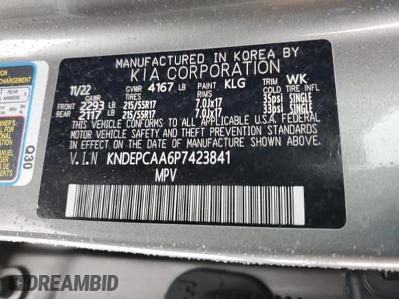 ✅ 2023 Kia Seltos LX • VIN: KNDEPCAA6P7423841 • Lot: 43970045. Listed on Copart with 25,691 mi. Free auction sales archive from the USA and detailed vehicle history report at DreamBid. Image 15.