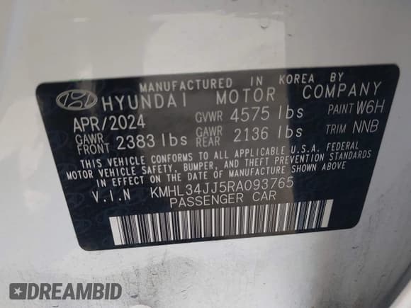 ✅ 2024 Hyundai Sonata SEL • VIN: KMHL34JJ5RA093765 • Лот: 43321022. Опубликован ранее на IAAI с пробегом 30 049 миль. Бесплатный доступ к архиву аукционных продаж из США и подробный отчёт об истории автомобиля на DreamBid. Изображение 9.