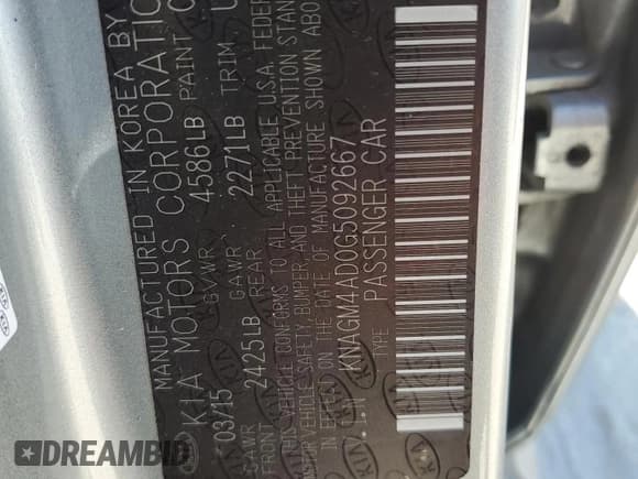 ✅ 2016 Kia Optima • VIN: KNAGM4AD0G5092667 • Лот: 70321465. Опубликован ранее на Copart с пробегом 70 710 миль. Бесплатный доступ к архиву аукционных продаж из США и подробный отчёт об истории автомобиля на DreamBid. Изображение 12.