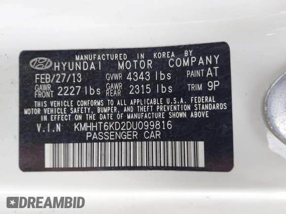 ✅ 2013 Hyundai Genesis Coupe 2.0T • VIN: KMHHT6KD2DU099816 • Lot: 42847607. Wystawiony na IAAI z przebiegiem 79 485 mil. Bezpłatny archiwum sprzedaży aukcyjnych z USA i szczegółowy raport historii pojazdu na DreamBid. Zdjęcie 9.