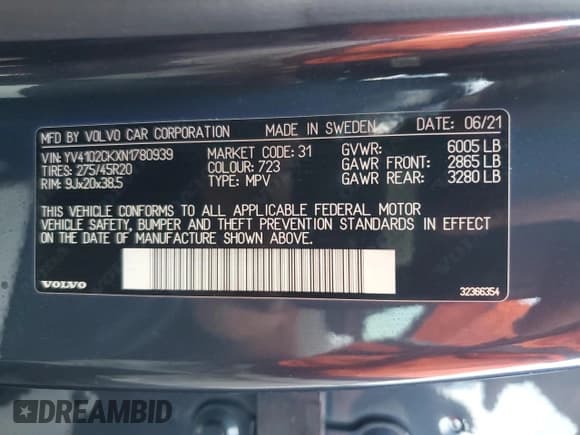 ✅ 2022 Volvo XC90 Momentum • VIN: YV4102CKXN1780939 • Lot: 44514105. Listed on Copart with 79,370 mi. Free auction sales archive from the USA and detailed vehicle history report at DreamBid. Image 14.