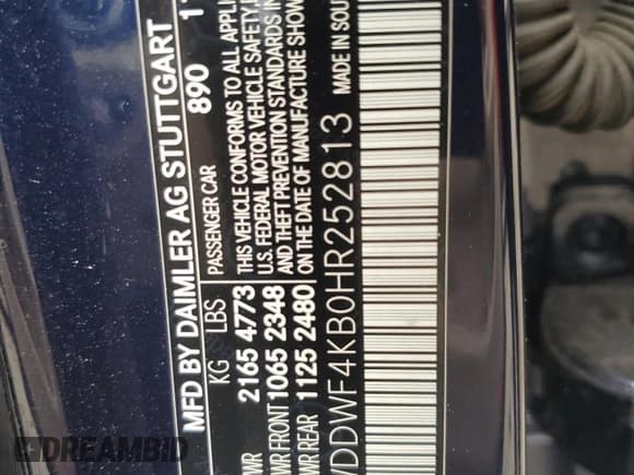 ✅ 2017 Mercedes-Benz C 300 • VIN: WDDWF4KB0HR252813 • Lot: 57310045. Wystawiony na Copart z przebiegiem 78 710 mil. Bezpłatny archiwum sprzedaży aukcyjnych z USA i szczegółowy raport historii pojazdu na DreamBid. Zdjęcie 12.