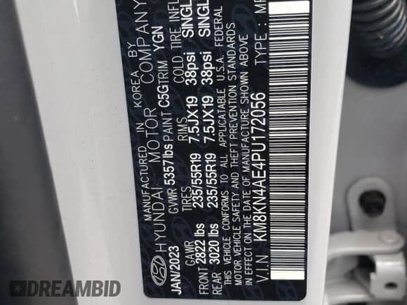 2023 Hyundai Ioniq 5 SEL z VIN KM8KN4AE4PU172056, wystawiony jako Copart lot #55942013 z przebiegiem Nie podano mil oraz . Historia ofert i sprzedaży dostępna na DreamBid. Obrazek 12.