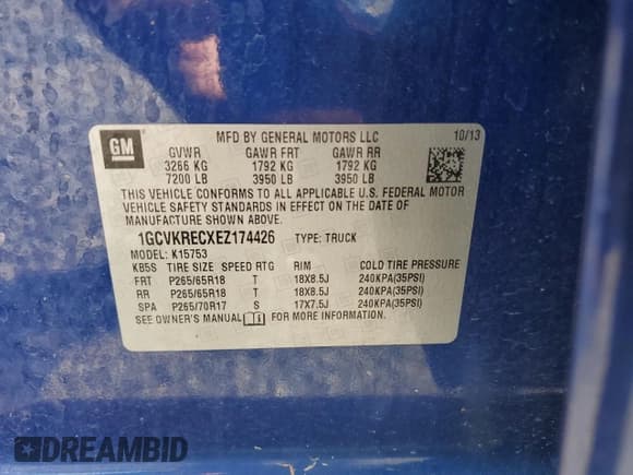 ✅ 2014 Chevrolet Silverado 1500 LT • VIN: 1GCVKRECXEZ174426 • Лот: 66768455. Опубликован ранее на Copart с пробегом 94 337 миль. Бесплатный доступ к архиву аукционных продаж из США и подробный отчёт об истории автомобиля на DreamBid. Изображение 13.