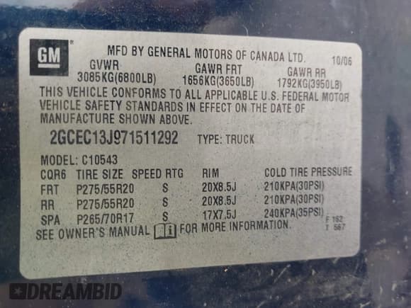 ✅ 2007 Chevrolet Silverado 1500 1LT • VIN: 2GCEC13J971511292 • Lot: 42181818. Wystawiony na IAAI z przebiegiem 239 647 mil. Bezpłatny archiwum sprzedaży aukcyjnych z USA i szczegółowy raport historii pojazdu na DreamBid. Zdjęcie 9.