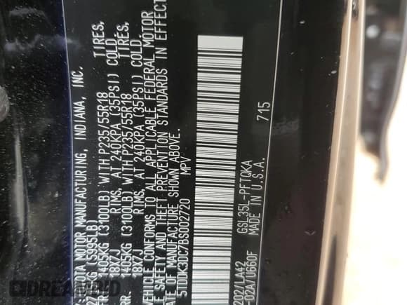 ✅ 2011 Toyota Sienna Limited • VIN: 5TDDK3DC7BS002720 • Lot: 90799405. Listed on Copart with Not provided. Free auction sales archive from the USA and detailed vehicle history report at DreamBid. Image 13.