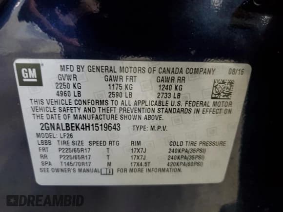 ✅ 2017 Chevrolet Equinox LS • VIN: 2GNALBEK4H1519643 • Лот: 72477234. Опубликован ранее на Copart с пробегом 111 693 миль. Бесплатный доступ к архиву аукционных продаж из США и подробный отчёт об истории автомобиля на DreamBid. Изображение 13.