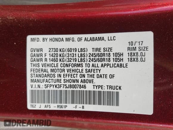 ✅ 2018 Honda Ridgeline RTL-E • VIN: 5FPYK3F75JB007846 • Лот: 42301480. Опубликован ранее на IAAI с пробегом 75 820 миль. Бесплатный доступ к архиву аукционных продаж из США и подробный отчёт об истории автомобиля на DreamBid. Изображение 9.