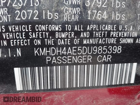 ✅ 2013 Hyundai Elantra Limited • VIN: KMHDH4AE5DU985398 • Лот: 42158880. Опубликован ранее на IAAI с пробегом 81 972 миль. Бесплатный доступ к архиву аукционных продаж из США и подробный отчёт об истории автомобиля на DreamBid. Изображение 9.