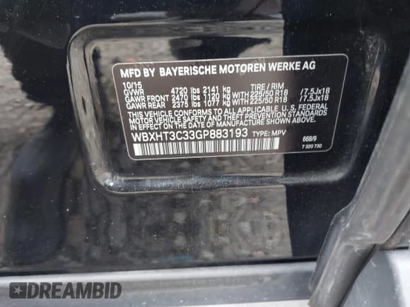 ✅ 2016 BMW X1 xDrive28i • VIN: WBXHT3C33GP883193 • Lot: 43659783. Wystawiony na IAAI z przebiegiem 168 691 mil. Bezpłatny archiwum sprzedaży aukcyjnych z USA i szczegółowy raport historii pojazdu na DreamBid. Zdjęcie 9.