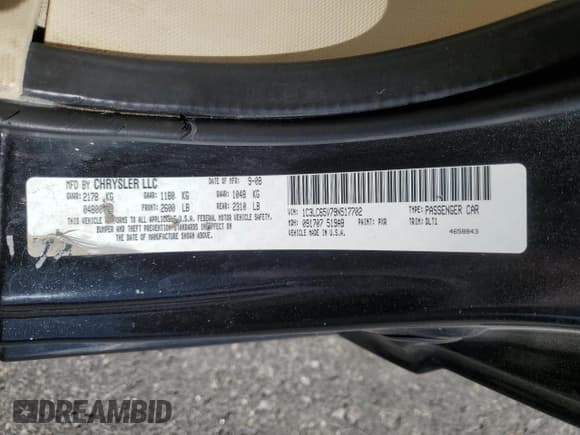 ✅ 2009 Chrysler Sebring Limited • VIN: 1C3LC65V79N517702 • Лот: 53930795. Опубликован ранее на Copart с пробегом 43 484 миль. Бесплатный доступ к архиву аукционных продаж из США и подробный отчёт об истории автомобиля на DreamBid. Изображение 13.