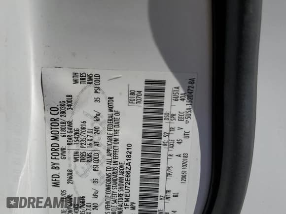 ✅ 2006 Ford Explorer XLS • VIN: 1FMEU72E66ZA18210 • Lot: 85884684. Wystawiony na Copart z przebiegiem 145 472 mil. Bezpłatny archiwum sprzedaży aukcyjnych z USA i szczegółowy raport historii pojazdu na DreamBid. Zdjęcie 13.