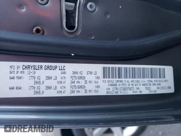 ✅ 2011 Ram 1500 Outdoorsman • VIN: 1D7RV1GT6BS576672 • Lot: 93059315. Wystawiony na Copart z przebiegiem 222 401 mil. Bezpłatny archiwum sprzedaży aukcyjnych z USA i szczegółowy raport historii pojazdu na DreamBid. Zdjęcie 12.