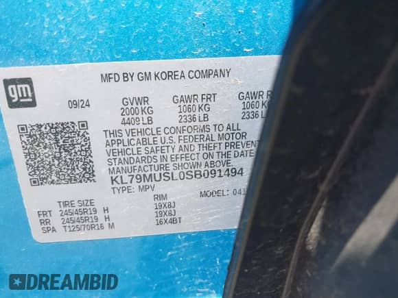 2025 Chevrolet TrailBlazer RS с VIN KL79MUSL0SB091494, выставлен на аукционе IAAI как лот 42424482 с пробегом 2 998 миль миль и . История ставок и продаж доступна на DreamBid. Изображение 9.