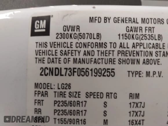 ✅ 2005 Chevrolet Equinox LT • VIN: 2CNDL73F056199255 • Lot: 41554254. Wystawiony na IAAI z przebiegiem 102 834 mil. Bezpłatny archiwum sprzedaży aukcyjnych z USA i szczegółowy raport historii pojazdu na DreamBid. Zdjęcie 9.