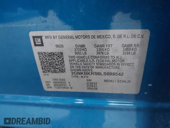 ✅ 2020 Chevrolet Blazer RS • VIN: 3GNKBKRS6LS698542 • Lot: 42416623. Listed on IAAI with 46,641 mi. Free auction sales archive from the USA and detailed vehicle history report at DreamBid. Image 9.