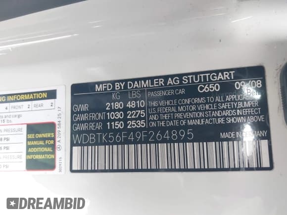 ✅ 2009 Mercedes-Benz CLK 350 • VIN: WDBTK56F49F264895 • Lot: 41781456. Wystawiony na IAAI z przebiegiem 136 767 mil. Bezpłatny archiwum sprzedaży aukcyjnych z USA i szczegółowy raport historii pojazdu na DreamBid. Zdjęcie 9.