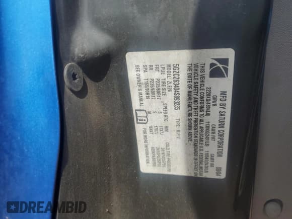 ✅ 2004 Saturn VUE V6 • VIN: 5GZCZ63404S893235 • Lot: 46643315. Wystawiony na Copart z przebiegiem 245 541 mil. Bezpłatny archiwum sprzedaży aukcyjnych z USA i szczegółowy raport historii pojazdu na DreamBid. Zdjęcie 13.