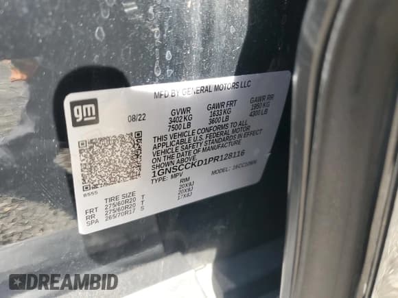 ✅ 2023 Chevrolet Suburban LT • VIN: 1GNSCCKD1PR128116 • Лот: 91176995. Опубликован ранее на Copart с пробегом 124 423 миль. Бесплатный доступ к архиву аукционных продаж из США и подробный отчёт об истории автомобиля на DreamBid. Изображение 14.