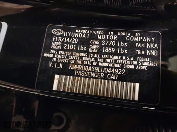 ✅ 2020 Hyundai Venue SE • VIN: KMHRB8A39LU044922 • Lot: 41350728. Listed on IAAI with 70,163 mi. Free auction sales archive from the USA and detailed vehicle history report at DreamBid. Image 9.