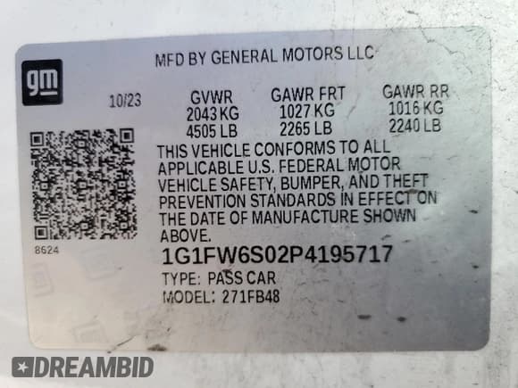 ✅ 2023 Chevrolet Bolt EV 1LT • VIN: 1G1FW6S02P4195717 • Lot: 43728825. Wystawiony na Copart z przebiegiem 16 602 mil. Bezpłatny archiwum sprzedaży aukcyjnych z USA i szczegółowy raport historii pojazdu na DreamBid. Zdjęcie 12.