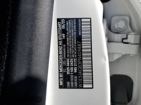 2023 Mercedes-Benz CLA 250 with VIN W1K5J4GB3PN409887, listed as a Copart auction lot 62943245 with 41,549 mi miles and Salvage title. Bid and sale history available at DreamBid. Image 12.