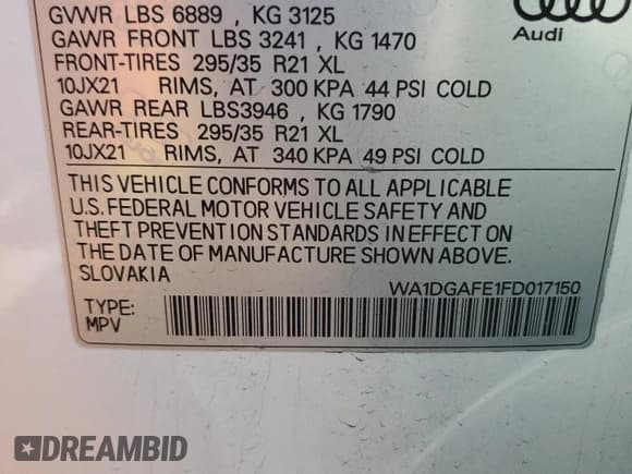 ✅ 2015 Audi Q7 S line Prestige • VIN: WA1DGAFE1FD017150 • Lot: 67568584. Listed on Copart with 128,221 mi. Free auction sales archive from the USA and detailed vehicle history report at DreamBid. Image 13.