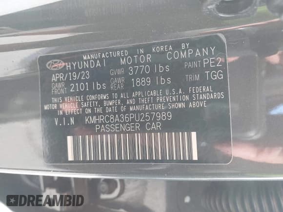 ✅ 2023 Hyundai Venue Limited • VIN: KMHRC8A36PU257989 • Lot: 41067467. Listed on IAAI with 20,177 mi. Free auction sales archive from the USA and detailed vehicle history report at DreamBid. Image 9.