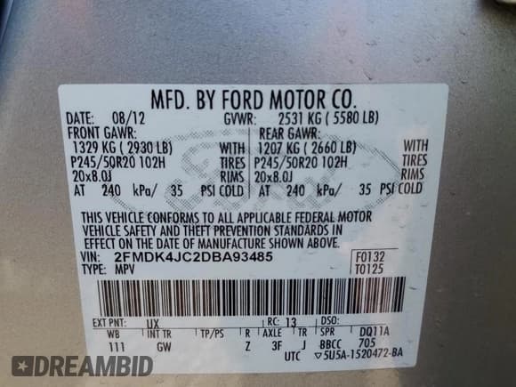 ✅ 2013 Ford Edge SEL • VIN: 2FMDK4JC2DBA93485 • Lot: 91531585. Wystawiony na Copart z przebiegiem 110 596 mil. Bezpłatny archiwum sprzedaży aukcyjnych z USA i szczegółowy raport historii pojazdu na DreamBid. Zdjęcie 12.