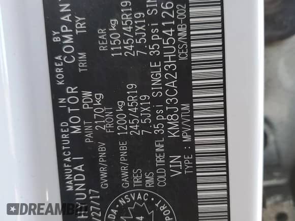 2017 Hyundai Tucson Sport z VIN KM8J3CA23HU541265, wystawiony jako Copart lot #84772075 z przebiegiem 145 080 mil mil oraz Szkoda całkowita • Salvage title. Historia ofert i sprzedaży dostępna na DreamBid. Obrazek 12.