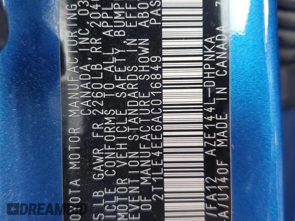 ✅ 2010 Toyota Matrix S • VIN: 2T1LE4EE6AC016849 • Lot: 82360655. Listed on Copart with 224,906 mi. Free auction sales archive from the USA and detailed vehicle history report at DreamBid. Image 13.