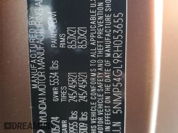 ✅ 2024 Hyundai Santa Fe Calligraphy • VIN: 5NMP54GL9RH053655 • Лот: 80542235. Опубликован ранее на Copart с пробегом 10 897 миль. Бесплатный доступ к архиву аукционных продаж из США и подробный отчёт об истории автомобиля на DreamBid. Изображение 13.