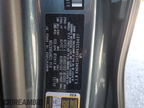 ✅ 2024 Kia Carnival SX Prestige • VIN: KNDNE5H34R6339437 • Lot: 66745695. Wystawiony na Copart z przebiegiem 21 895 mil. Bezpłatny archiwum sprzedaży aukcyjnych z USA i szczegółowy raport historii pojazdu na DreamBid. Zdjęcie 13.