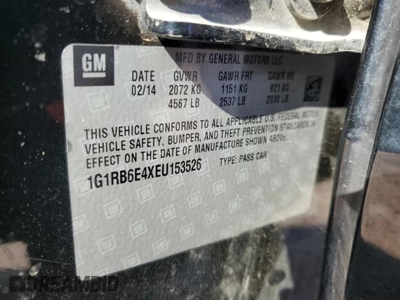 ✅ 2014 Chevrolet Volt • VIN: 1G1RB6E4XEU153526 • Lot: 80130254. Wystawiony na Copart z przebiegiem 112 298 mil. Bezpłatny archiwum sprzedaży aukcyjnych z USA i szczegółowy raport historii pojazdu na DreamBid. Zdjęcie 13.