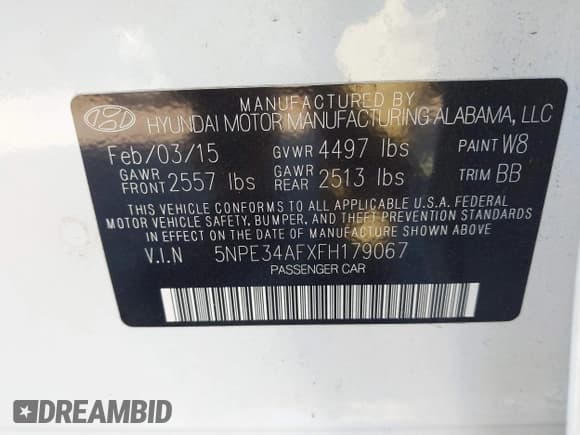 ✅ 2015 Hyundai Sonata Limited • VIN: 5NPE34AFXFH179067 • Лот: 43375195. Опубликован ранее на IAAI с пробегом 95 986 миль. Бесплатный доступ к архиву аукционных продаж из США и подробный отчёт об истории автомобиля на DreamBid. Изображение 9.