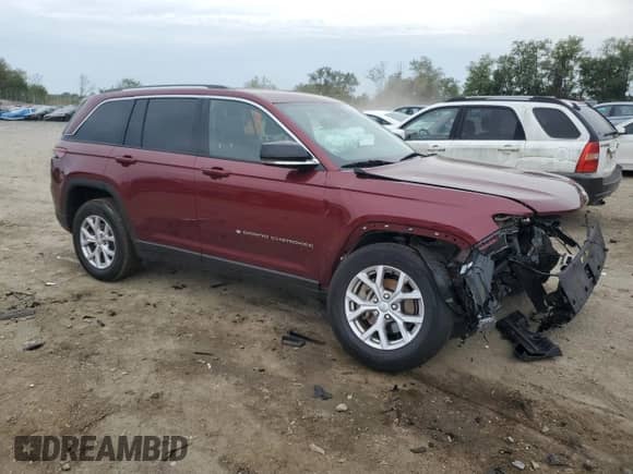 2022 Jeep Grand Cherokee Limited with VIN 1C4RJGBG7N8549467, listed as a Copart auction lot 84374905 with 26,991 mi miles and Salvage title. Bid and sale history available at DreamBid. Image 4.