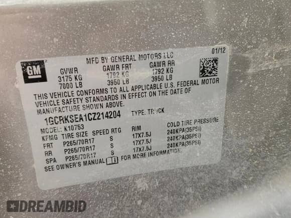 2012 Chevrolet Silverado 1500 LT with VIN 1GCRKSEA1CZ214204, listed as a Copart auction lot 46391225 with 151,378 mi miles and Salvage title. Bid and sale history available at DreamBid. Image 13.