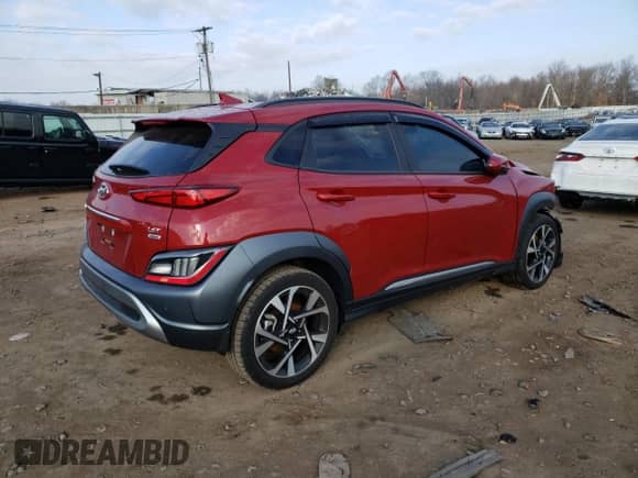 2022 Hyundai Kona Limited z VIN KM8K5CA34NU910962, wystawiony jako Copart lot #40102183 z przebiegiem 9 438 mil mil oraz . Historia ofert i sprzedaży dostępna na DreamBid. Obrazek 3.